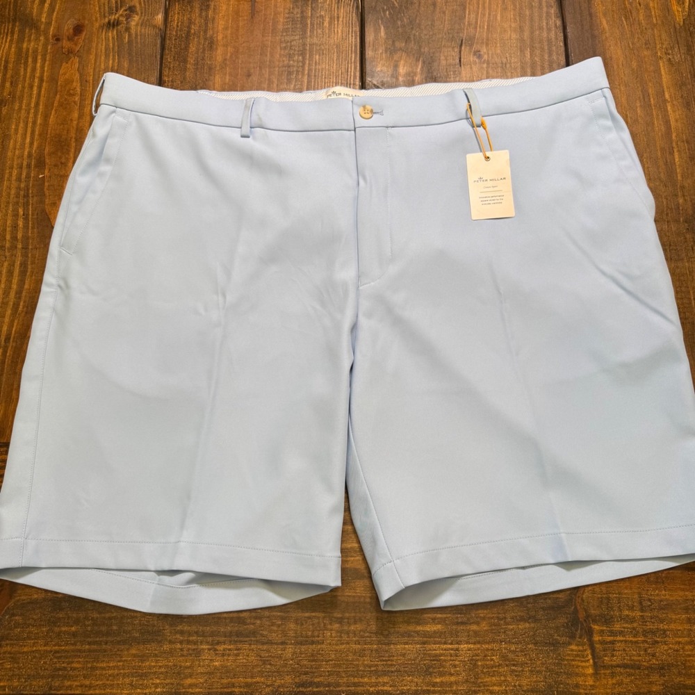 Peter Millar Crown Sport Mens Performance Golf Shorts Light Blue ME0EB82 Size 44